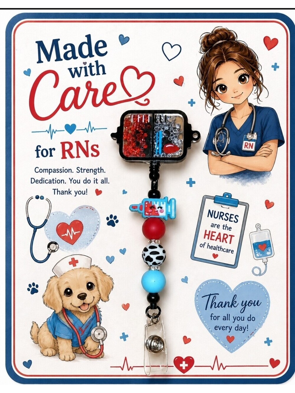 RN Nurse Life Retractable Lanyard Cardholder ID Badge